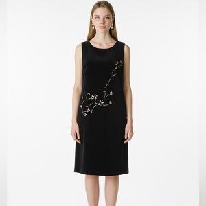 Vintage 90's Vision Apparel Black Dress Womens Size 8 Faux Suede Sleeveless